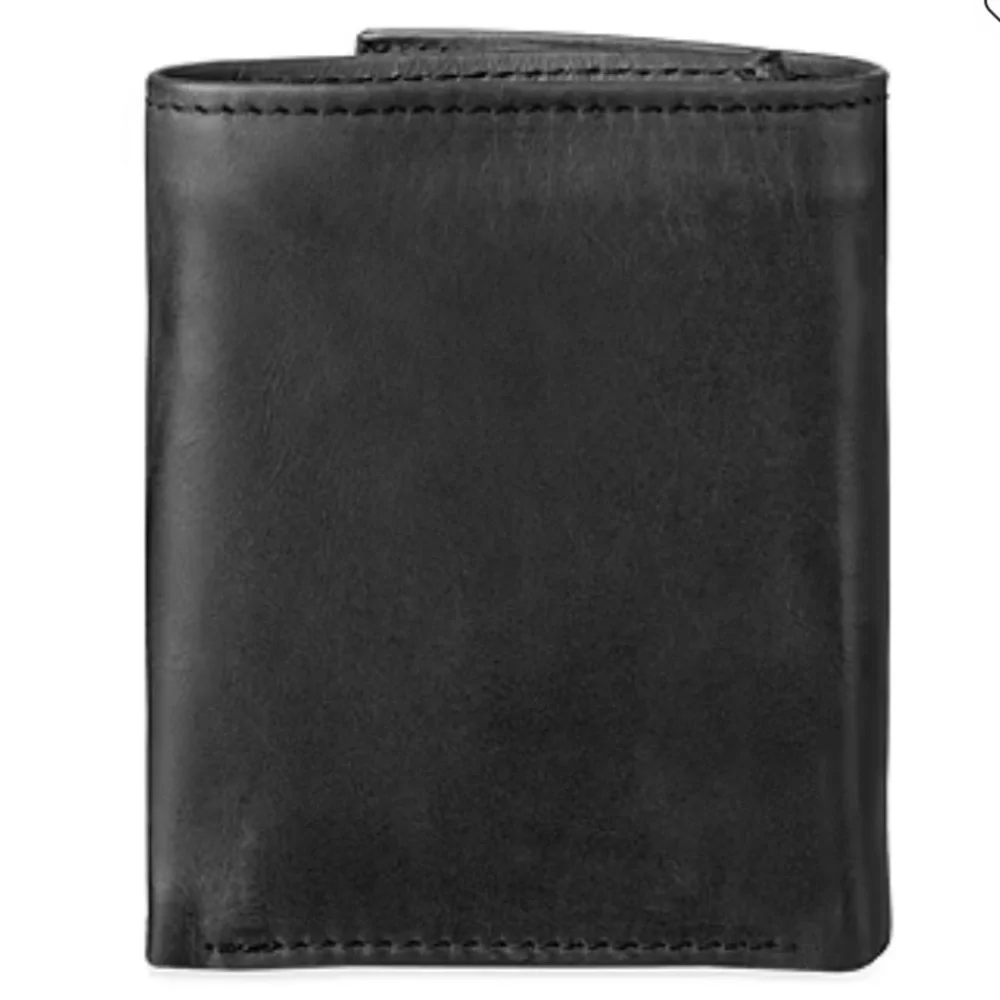 Levi's® Trifold With Zipper Mens Classic TriFold Wallet Black Leather New